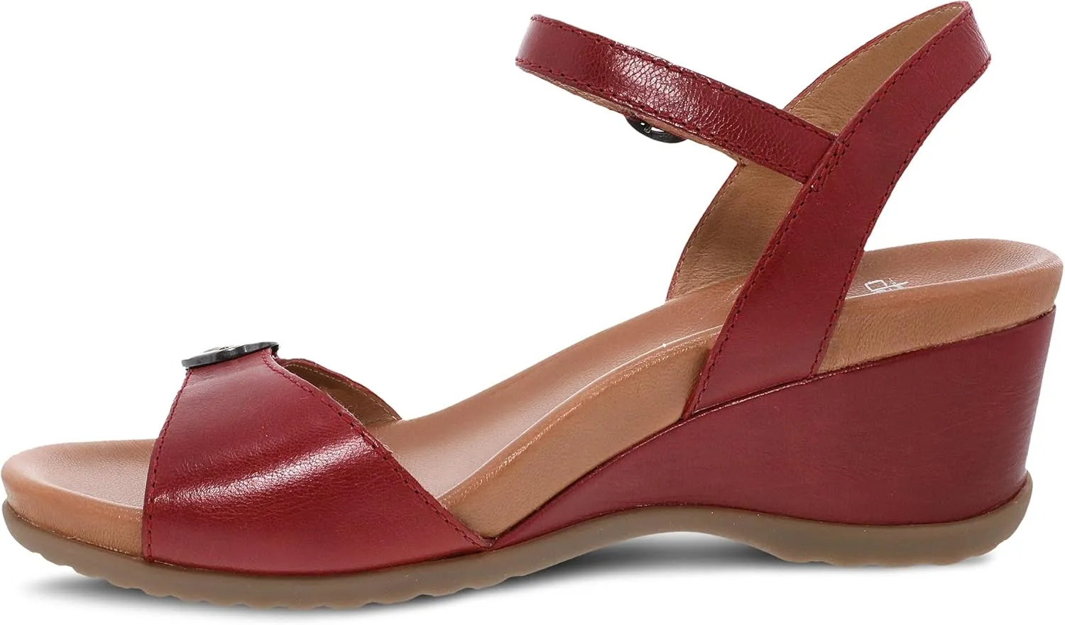 Dansko Arielle Wedge Sandal for Women – Cushioned, Contoured Footbed for All-Day Comfort and Support – Adjustable Hook & Loop Strap with Buckle Detail – Lightweight Rubber Outsole