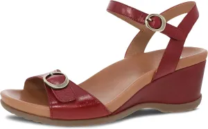 Dansko Arielle Wedge Sandal for Women – Cushioned, Contoured Footbed for All-Day Comfort and Support – Adjustable Hook & Loop Strap with Buckle Detail – Lightweight Rubber Outsole