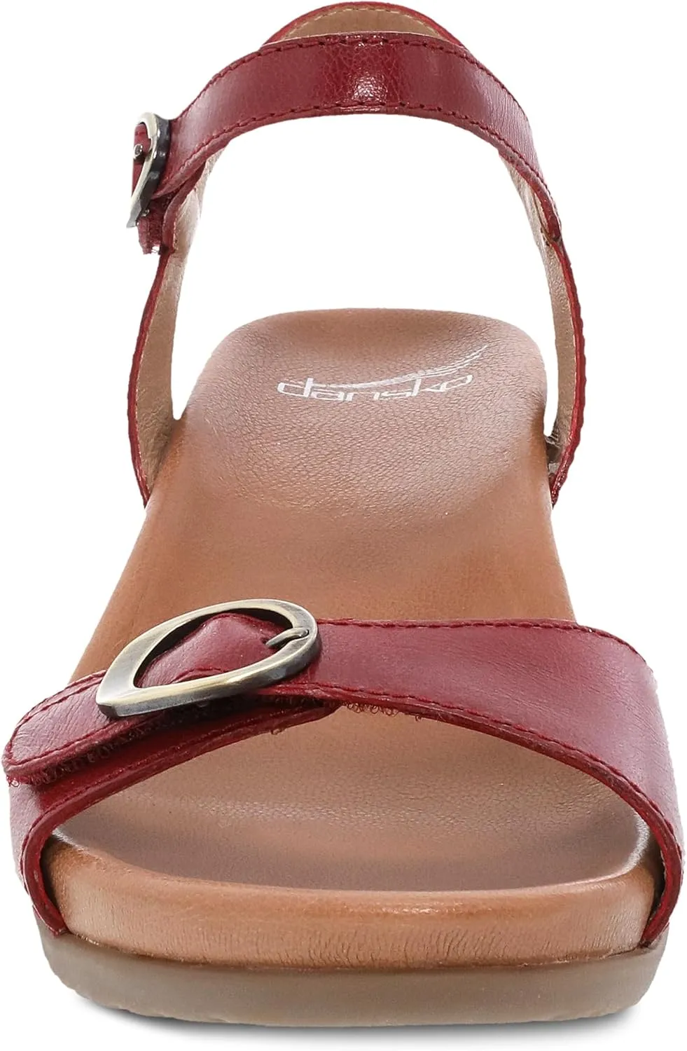 Dansko Arielle Wedge Sandal for Women – Cushioned, Contoured Footbed for All-Day Comfort and Support – Adjustable Hook & Loop Strap with Buckle Detail – Lightweight Rubber Outsole