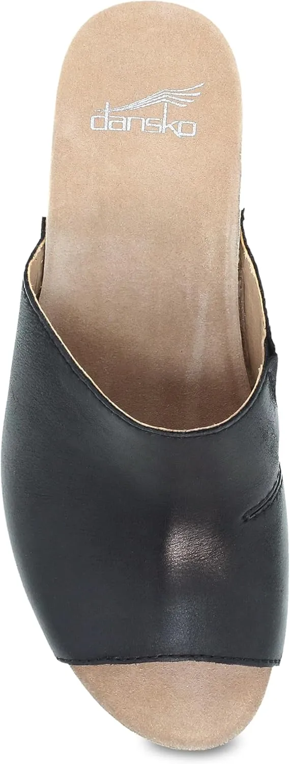 Dansko Tandi Peep Toe Sandal for Women - Soft Leather Treated with Scotchgard for Stain Resistance - Cushioned, Contoured Footbed for All-Day Comfort