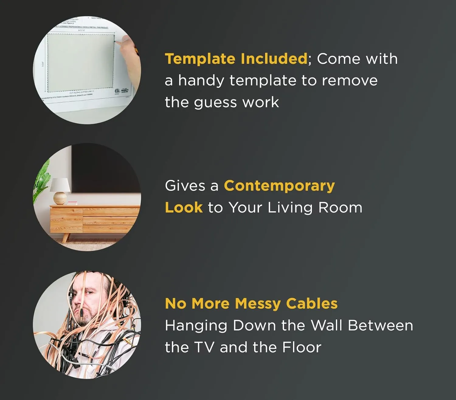 DATA COMM Electronics In Wall Cable Management Kit With Duplex Surge Suppressor - Behind Wall TV Wire Kit & In Wall Cord Concealer For Sleek TV Setup - Easy DIY without Electrician