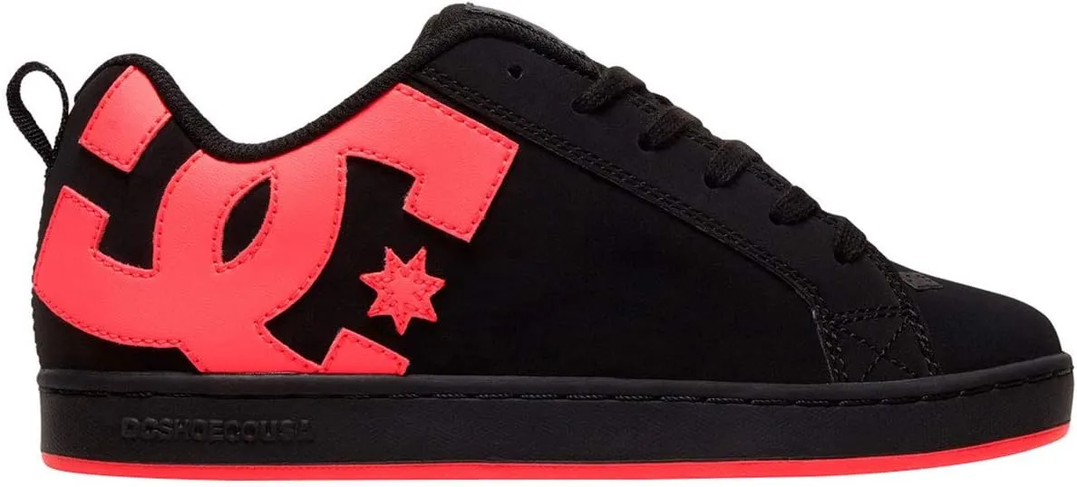 DC Shoes Women's Court Graffik Sneakers Black/Hot Pink Size 5