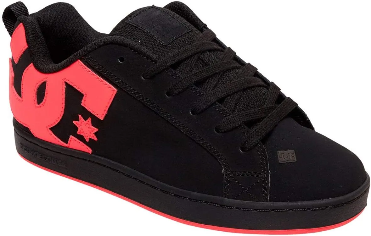 DC Shoes Women's Court Graffik Sneakers Black/Hot Pink Size 5