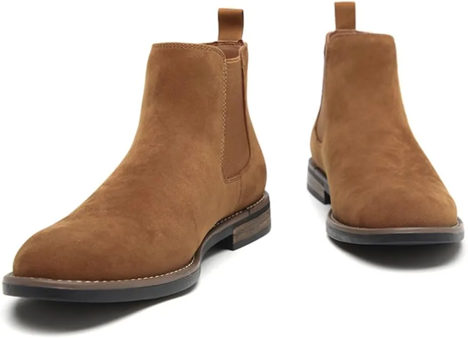 DECARSDZ Men's Chelsea Boots Casual Classic Comfy Slip-On Suede Chukka Mens Ankle Boot