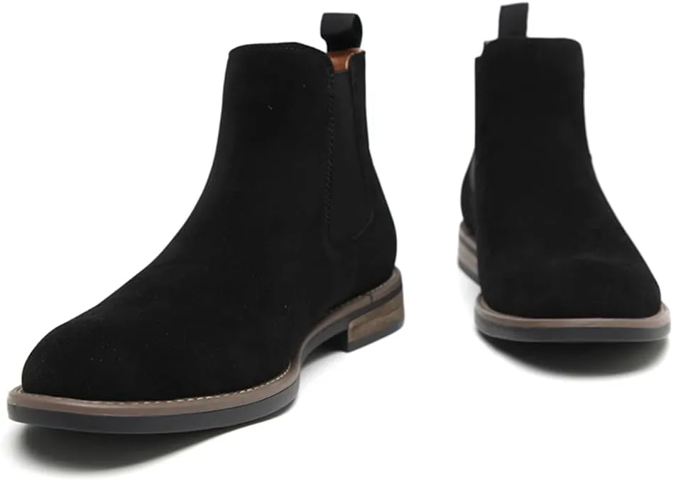 DECARSDZ Men's Chelsea Boots Casual Classic Comfy Slip-On Suede Chukka Mens Ankle Boot