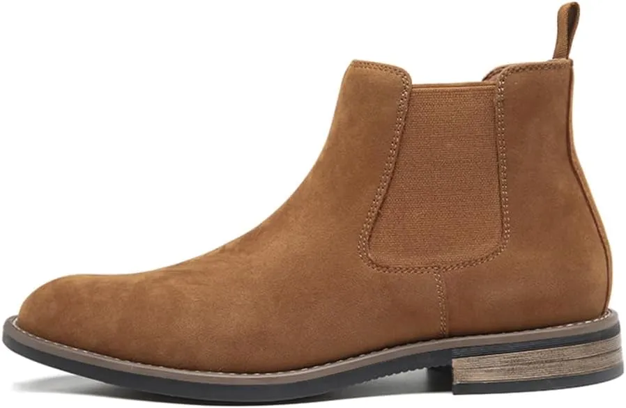 DECARSDZ Men's Chelsea Boots Casual Classic Comfy Slip-On Suede Chukka Mens Ankle Boot