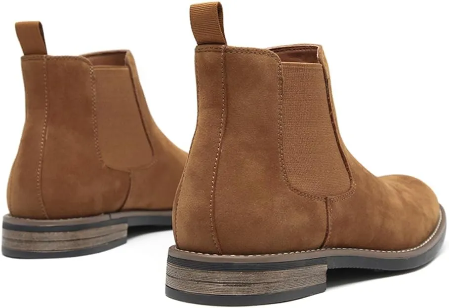DECARSDZ Men's Chelsea Boots Casual Classic Comfy Slip-On Suede Chukka Mens Ankle Boot