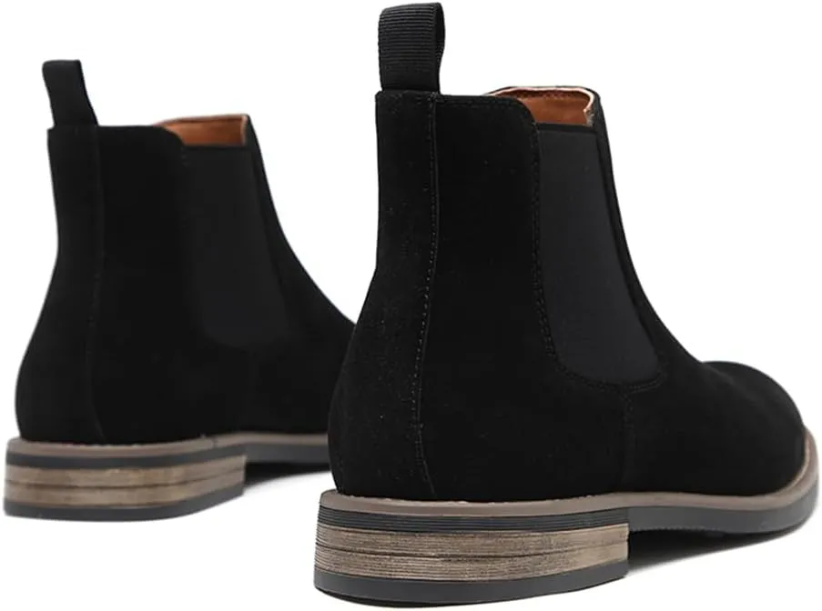 DECARSDZ Men's Chelsea Boots Casual Classic Comfy Slip-On Suede Chukka Mens Ankle Boot