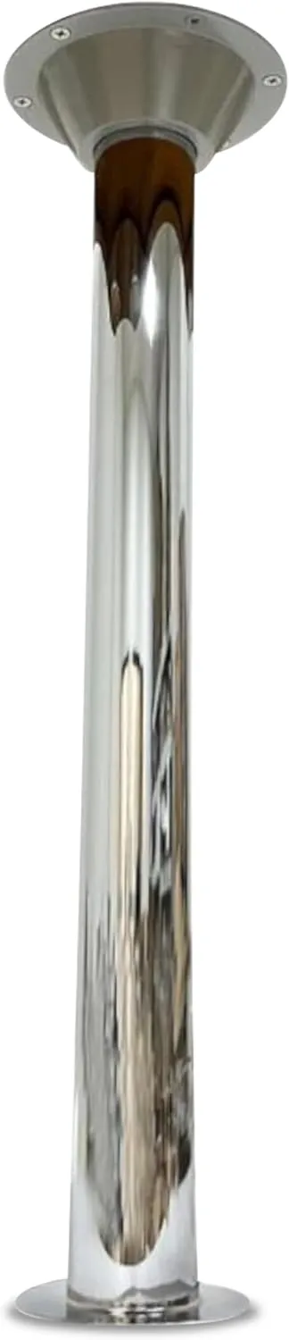 Detachable Flat Profile Boat Table Mount - Durable Stainless Steel Flush Pole MountingSystem for Pontoon Tables - Chrome-Plated Post with Versatile Threaded Insert for SecureFloor Anchoring