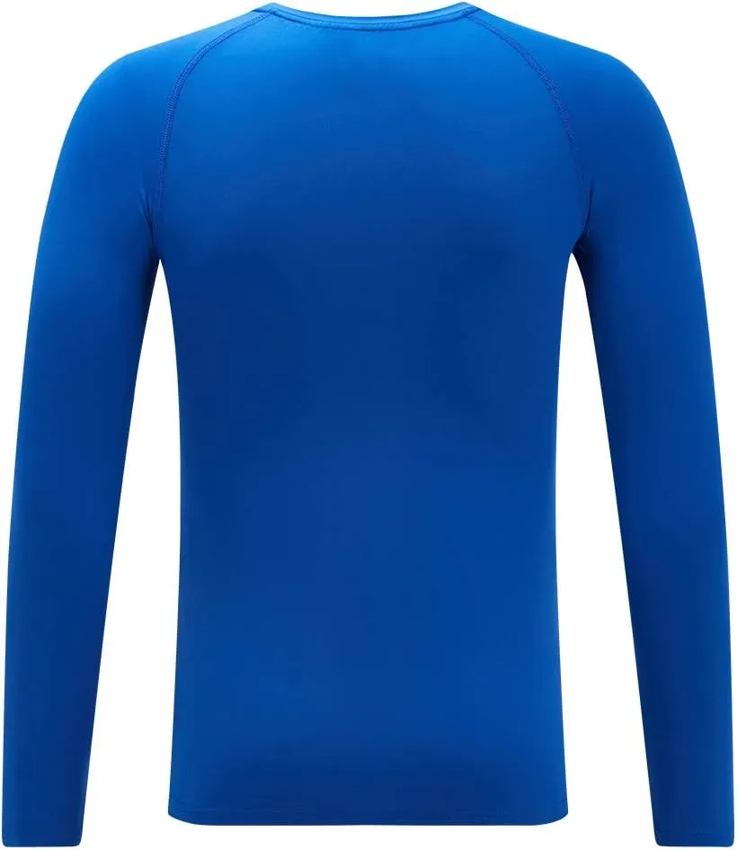 DEVOROPA Youth Boys Compression Shirt Long Sleeve Football Baseball Undershirt Quick Dry Kids Sports Baselayer Crewneck