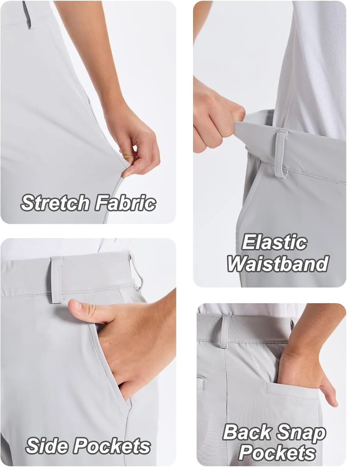 DEVOROPA Youth Boys Golf Dress Pants Stretch Flat Front Kids Athletic Casual Pants School Uniform Chino Twill Sweatpants
