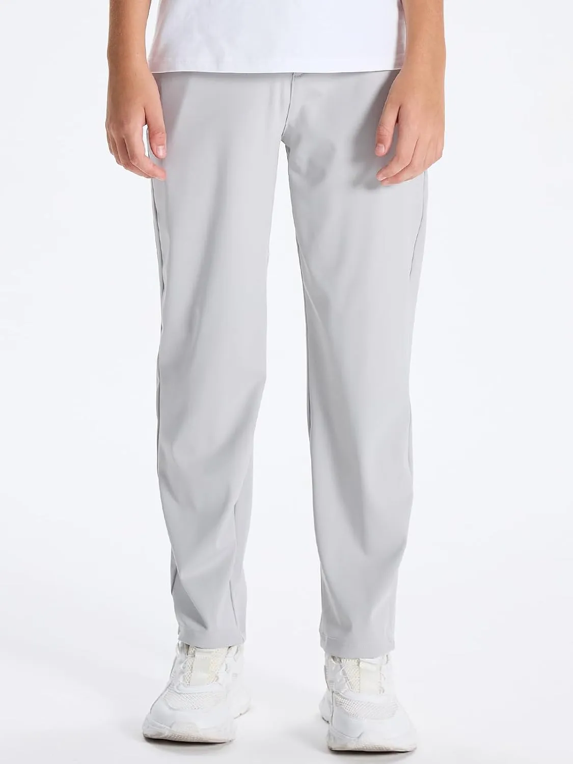 DEVOROPA Youth Boys Golf Dress Pants Stretch Flat Front Kids Athletic Casual Pants School Uniform Chino Twill Sweatpants