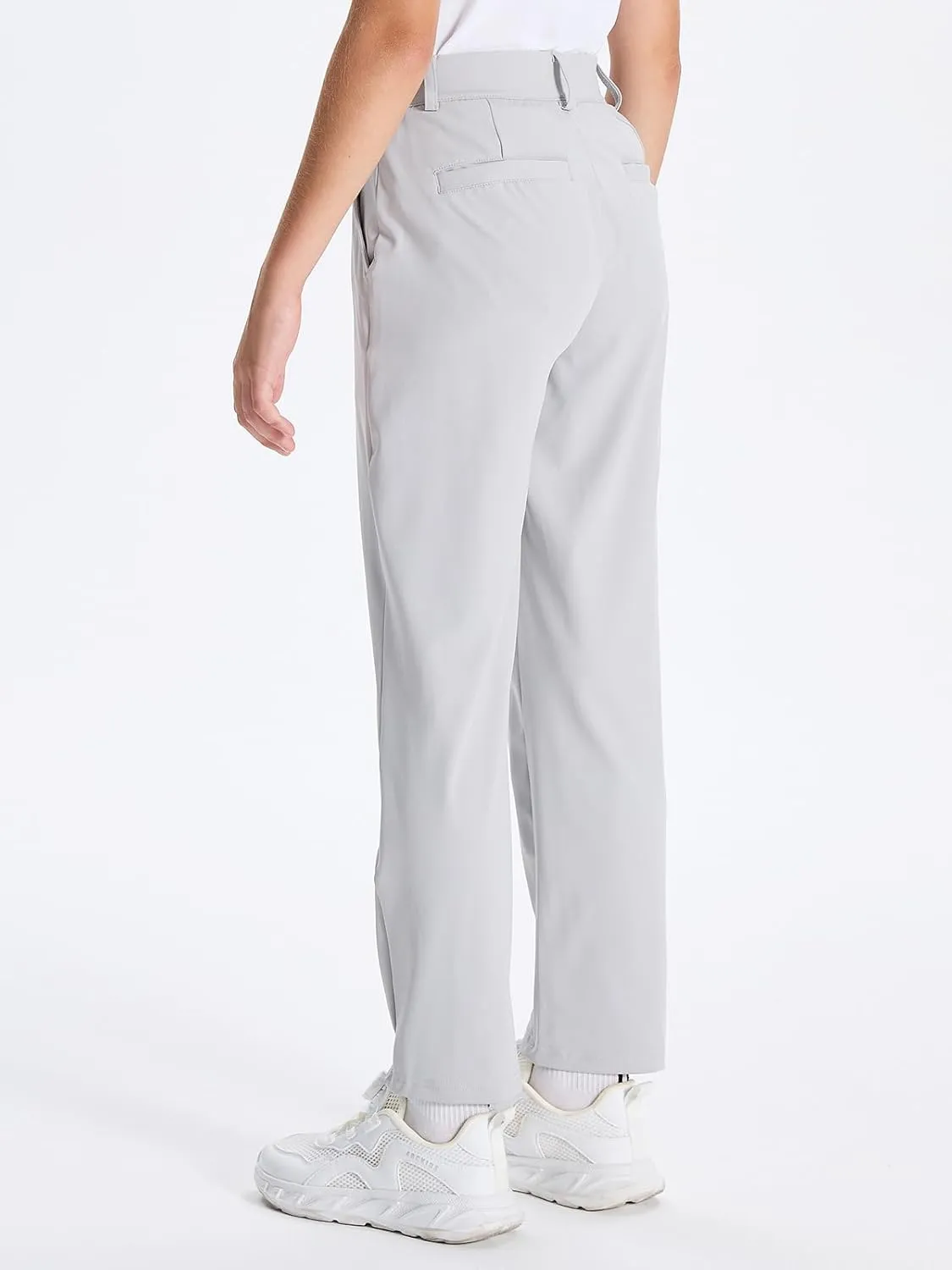 DEVOROPA Youth Boys Golf Dress Pants Stretch Flat Front Kids Athletic Casual Pants School Uniform Chino Twill Sweatpants