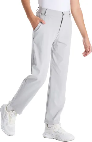 DEVOROPA Youth Boys Golf Dress Pants Stretch Flat Front Kids Athletic Casual Pants School Uniform Chino Twill Sweatpants