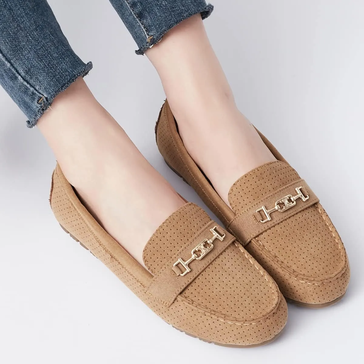 DeYashopin Women's Loafer Shoes Leisure Slip On Work Shoes Comfort Walking Flats