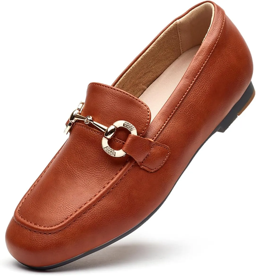 DeYashopin Womens Loafers Shoes Fashion Low Heel Slip on Shoes Comfortable Driving Flats