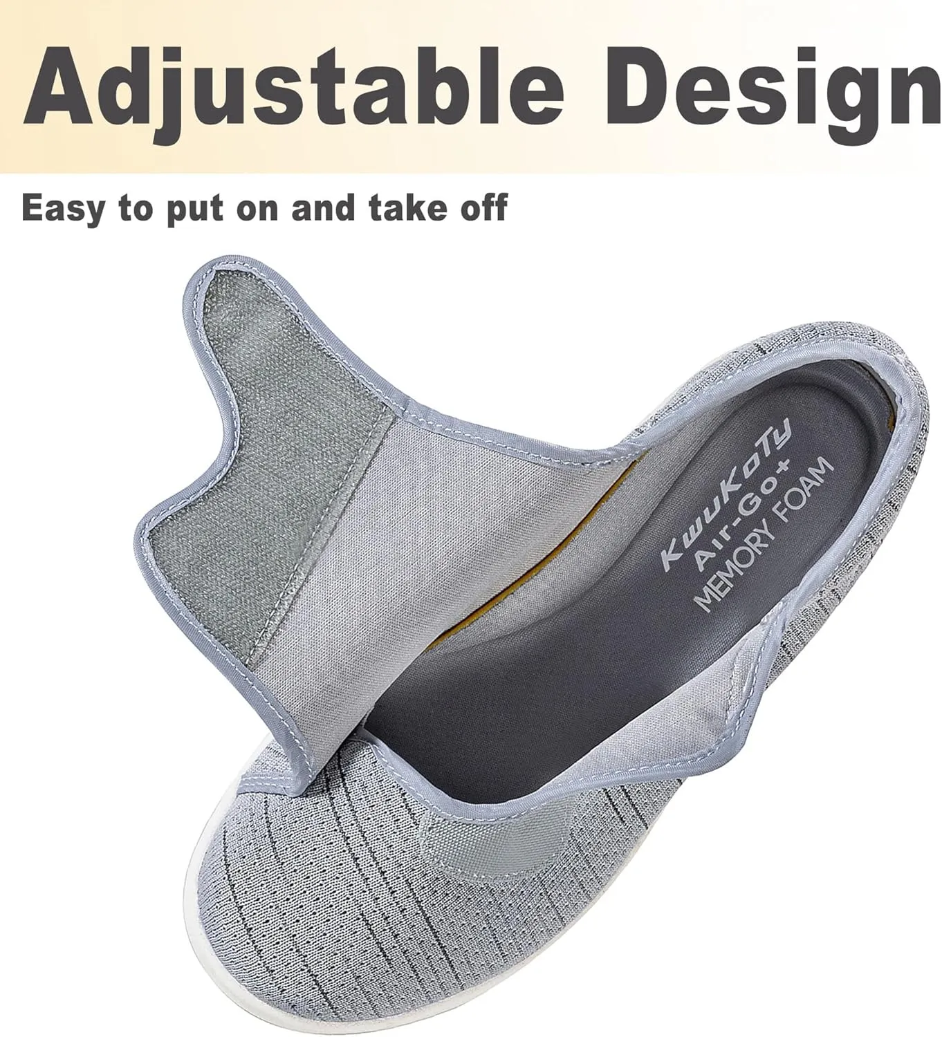Diabetic Shoes for Women Extra Wide Walking Shoes Slip-On Orthopedic Shoes