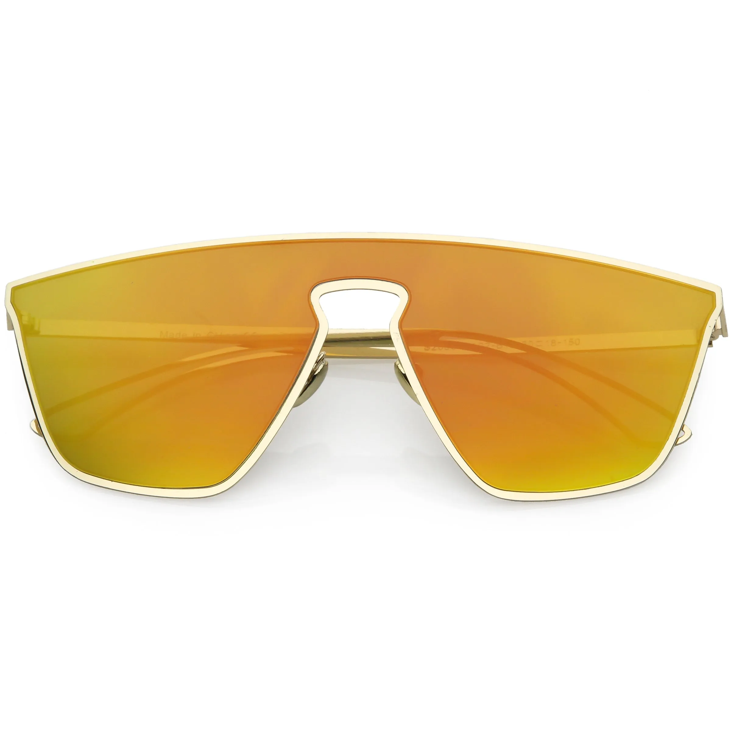 Disco Retro Modern Mirrored Flat Lens Metal Sunglasses C870