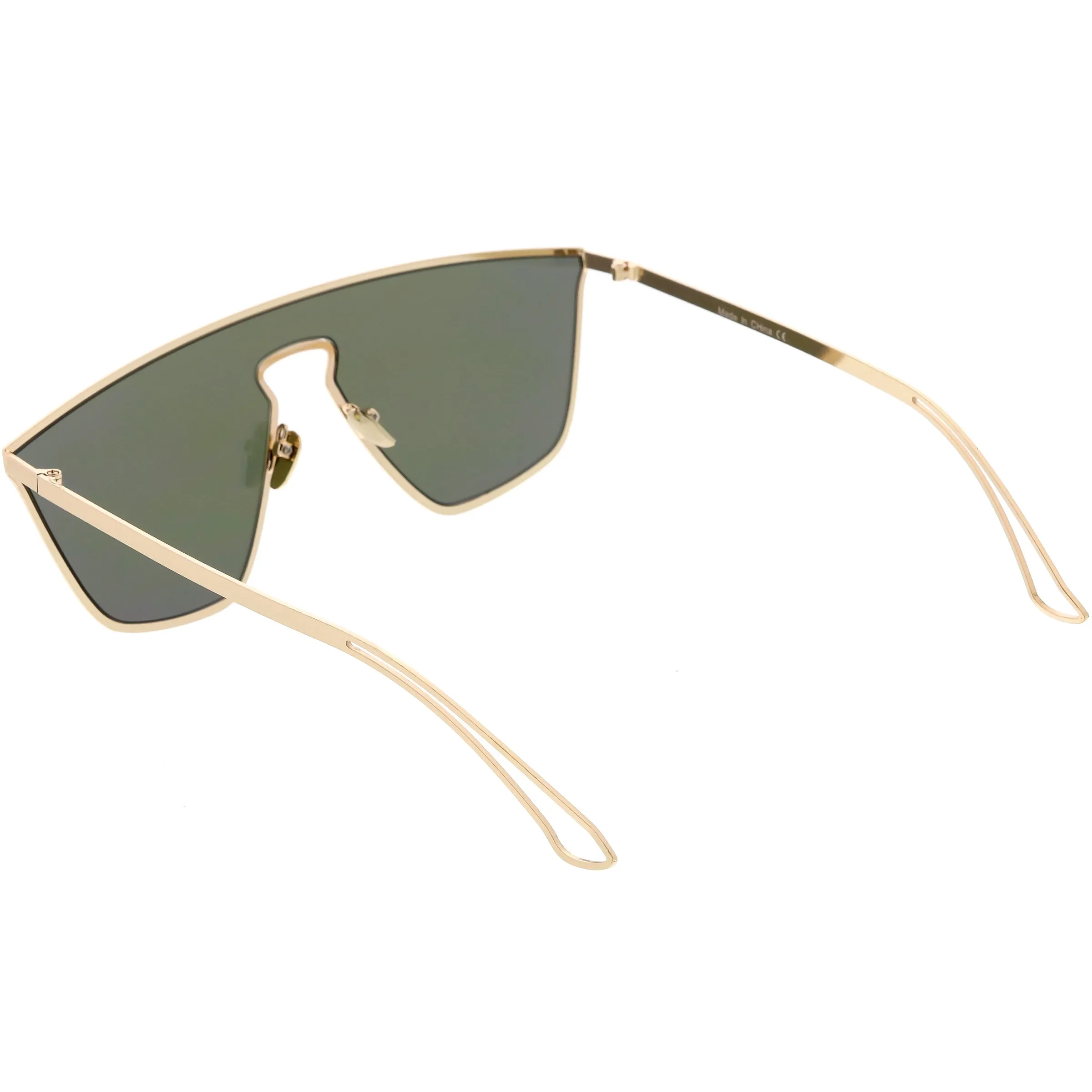 Disco Retro Modern Mirrored Flat Lens Metal Sunglasses C870