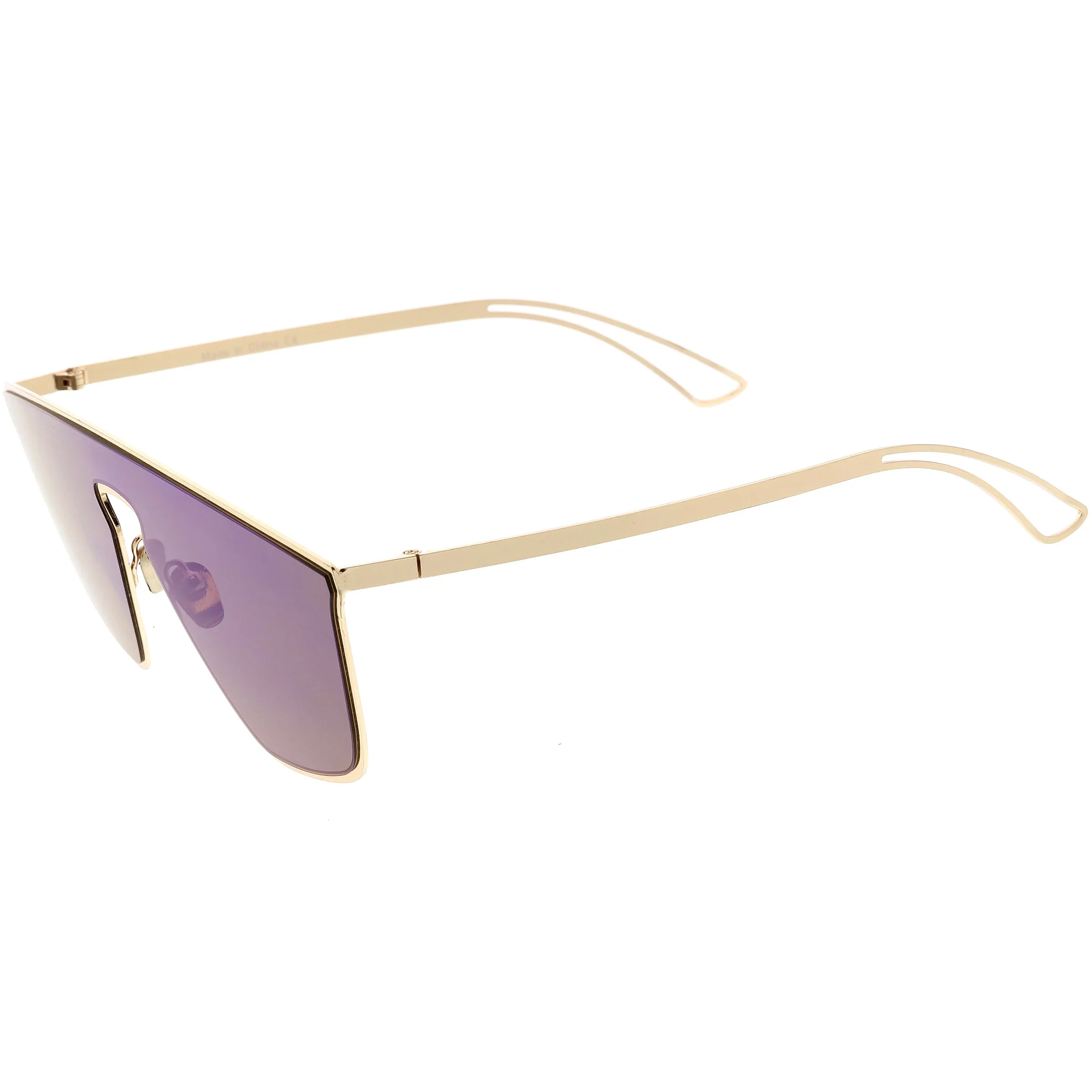 Disco Retro Modern Mirrored Flat Lens Metal Sunglasses C870