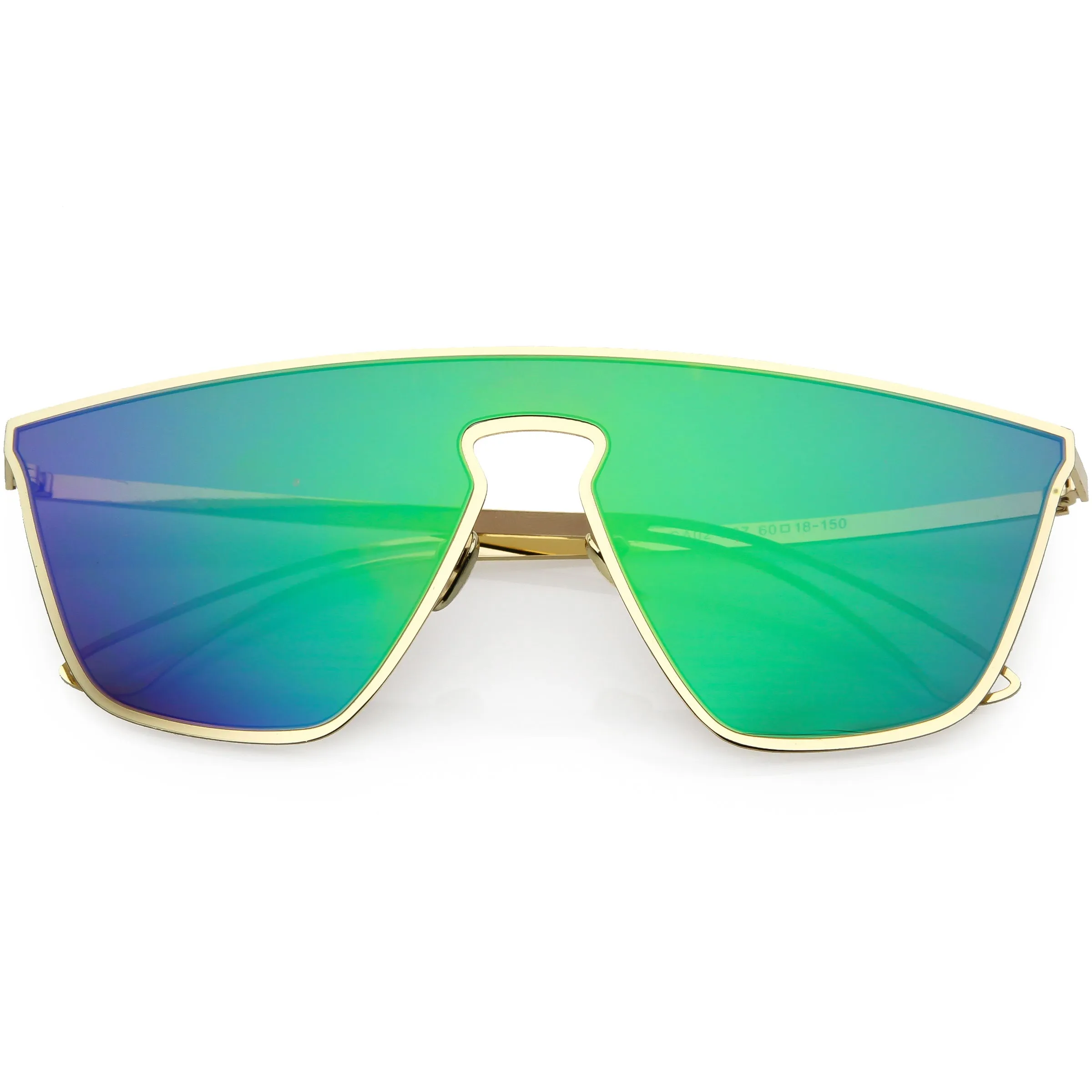 Disco Retro Modern Mirrored Flat Lens Metal Sunglasses C870