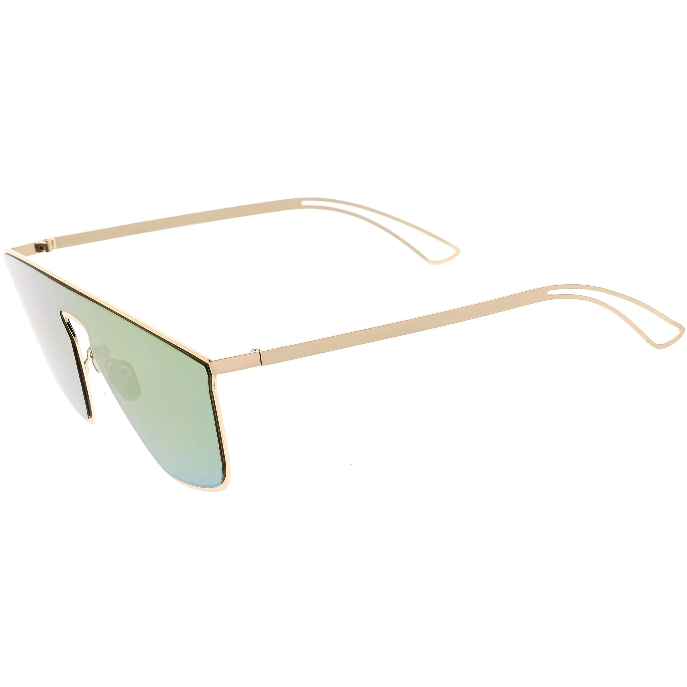 Disco Retro Modern Mirrored Flat Lens Metal Sunglasses C870