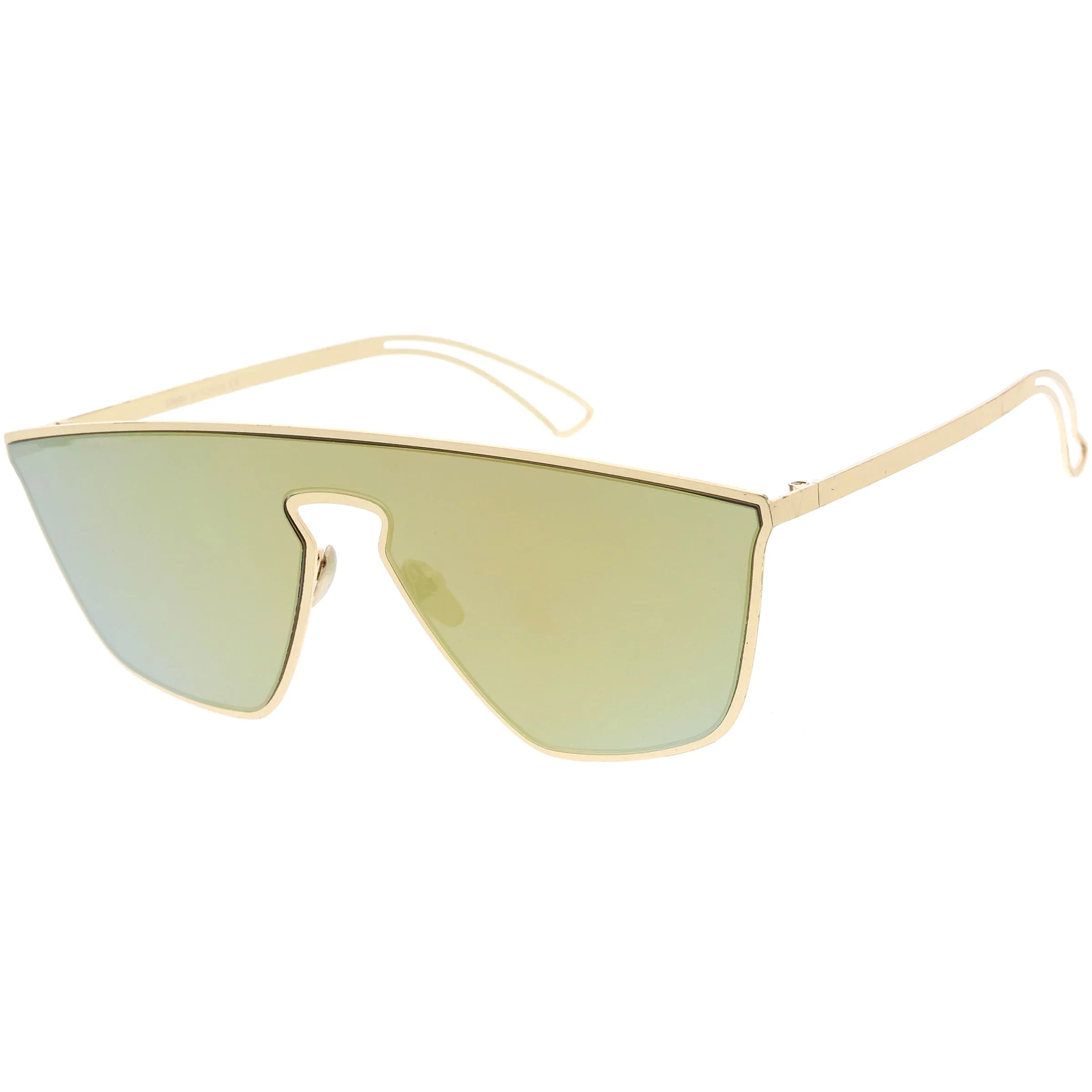 Disco Retro Modern Mirrored Flat Lens Metal Sunglasses C870