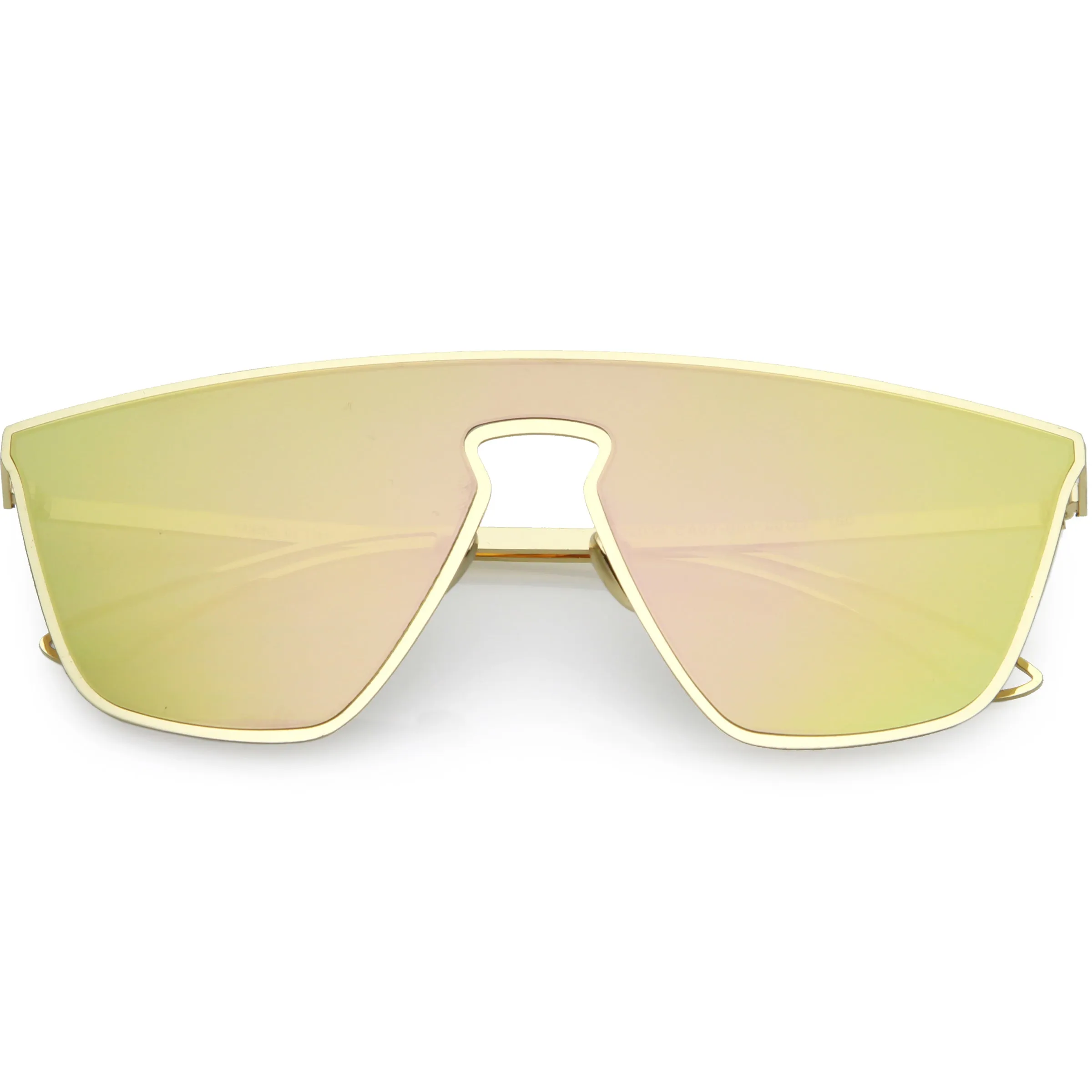 Disco Retro Modern Mirrored Flat Lens Metal Sunglasses C870