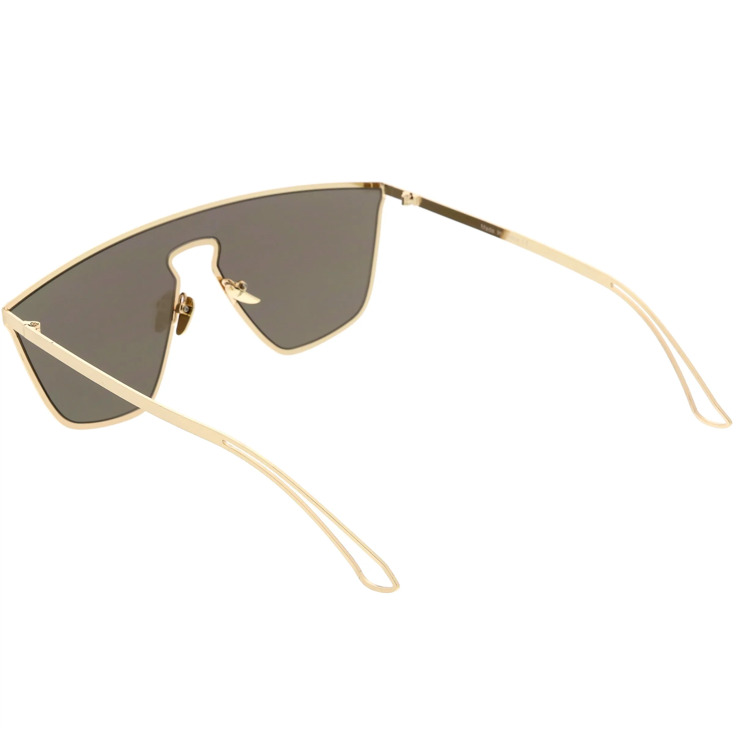 Disco Retro Modern Mirrored Flat Lens Metal Sunglasses C870