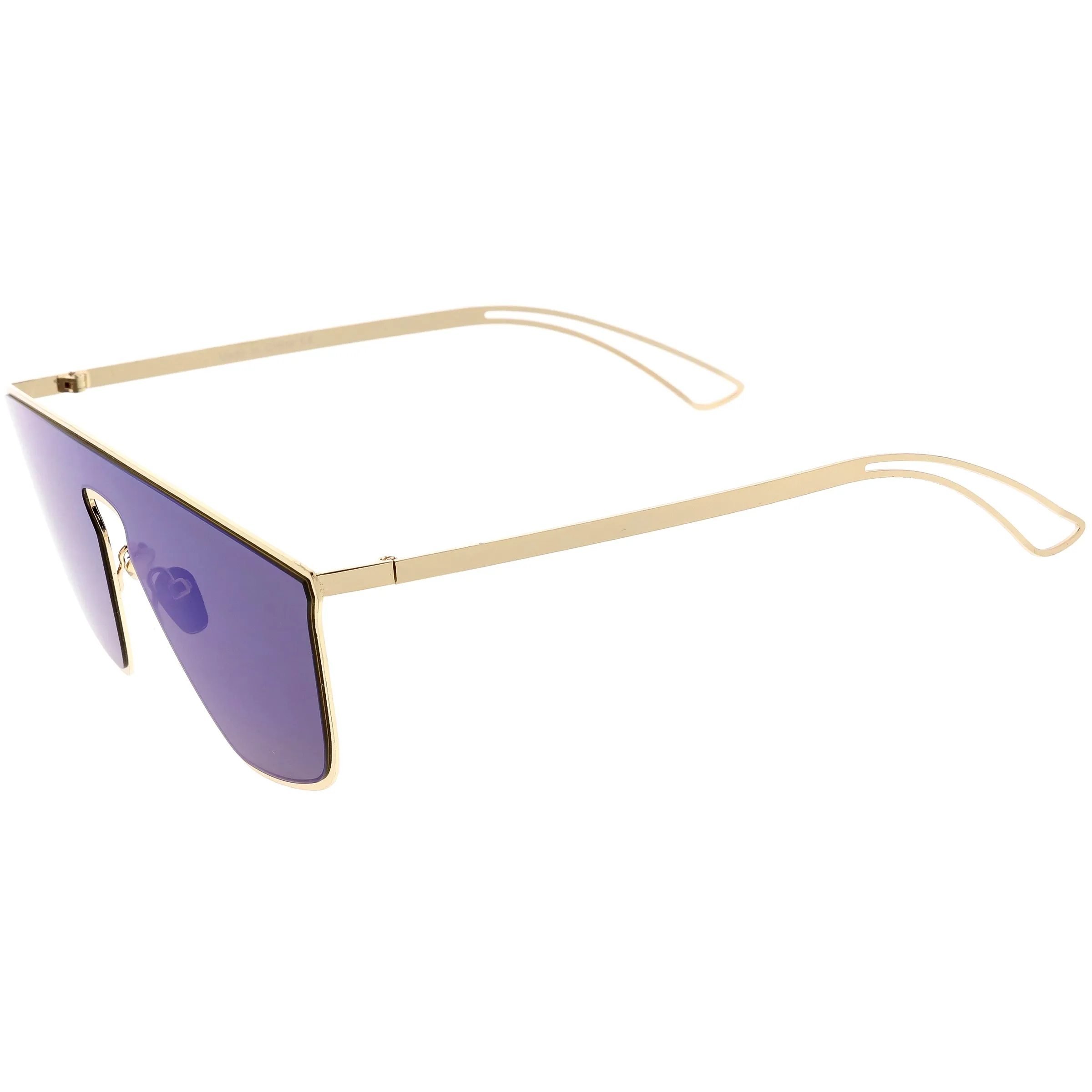 Disco Retro Modern Mirrored Flat Lens Metal Sunglasses C870
