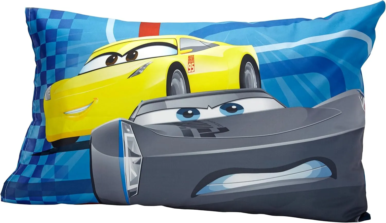 Disney Cars Rusteze Racing Team 4 Piece Toddler Bedding Set, Blue/Red/Yellow/White