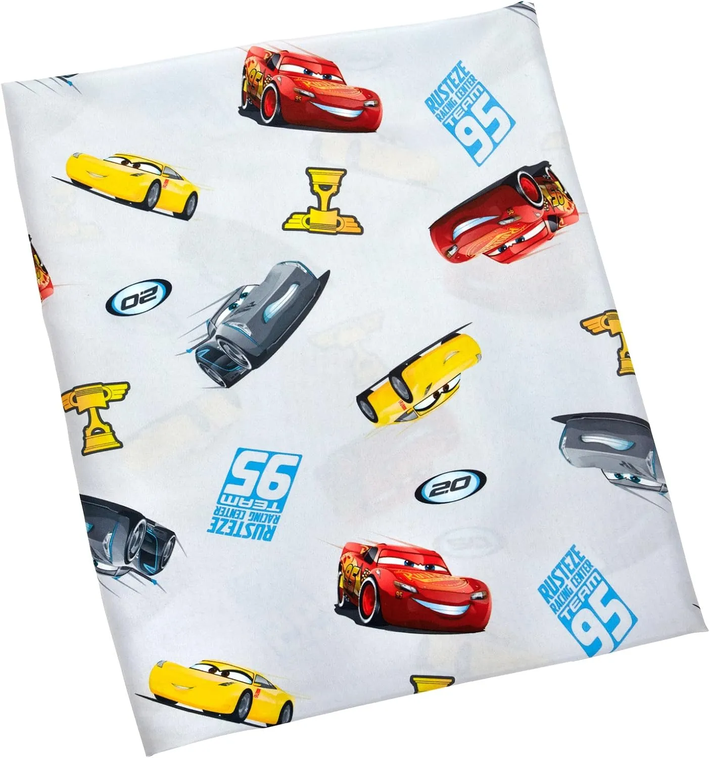 Disney Cars Rusteze Racing Team 4 Piece Toddler Bedding Set, Blue/Red/Yellow/White