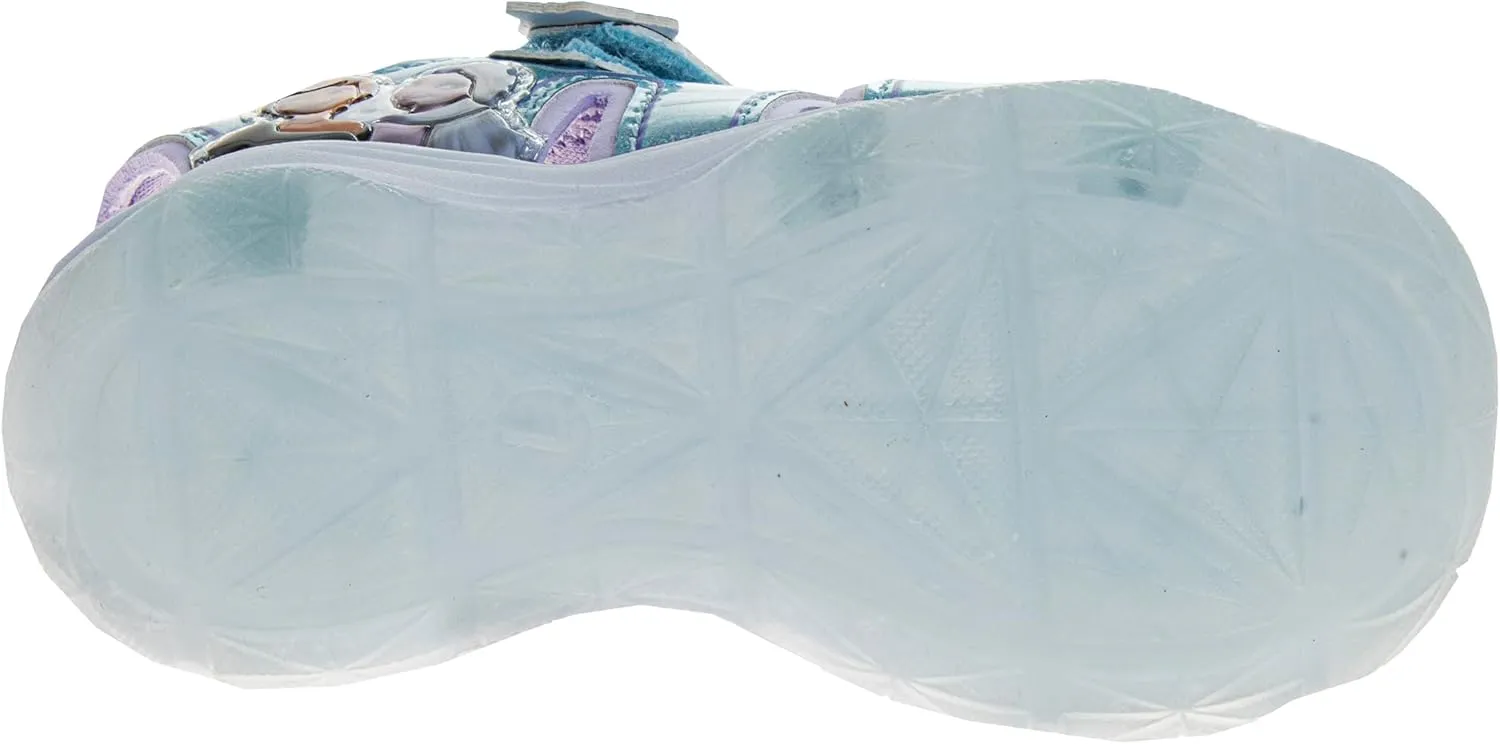 Disney Girls Frozen LED Light Up Sandal - Outdoor Slipon Quick Dry Waterproof Shoe - (Toddler/Little Kid)