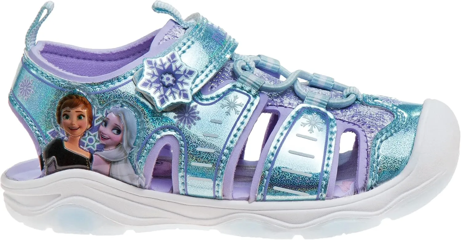 Disney Girls Frozen LED Light Up Sandal - Outdoor Slipon Quick Dry Waterproof Shoe - (Toddler/Little Kid)