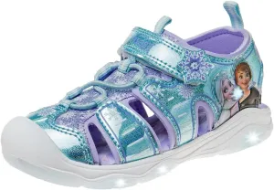 Disney Girls Frozen LED Light Up Sandal - Outdoor Slipon Quick Dry Waterproof Shoe - (Toddler/Little Kid)