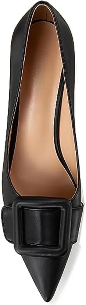Divanne Pumps Shoes, Women's Stiletto High Heels Buckle Suede Pumps Pointy Toe Slip-On Office Pumps for Party Dress