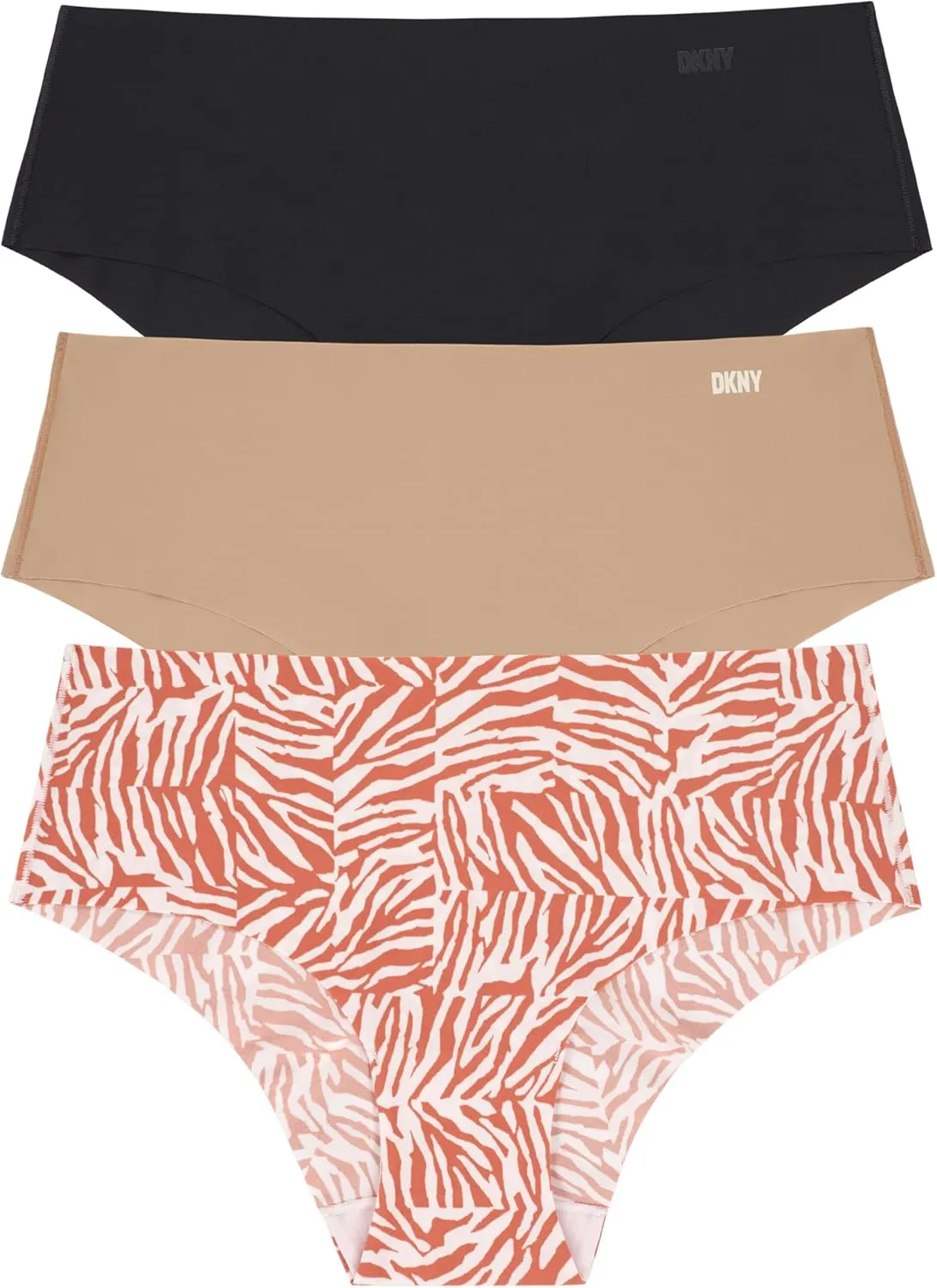 DKNY Women's Litewear Cut Anywhere Hipster Panties 3 Pack Multipack