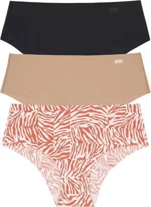 DKNY Women's Litewear Cut Anywhere Hipster Panties 3 Pack Multipack