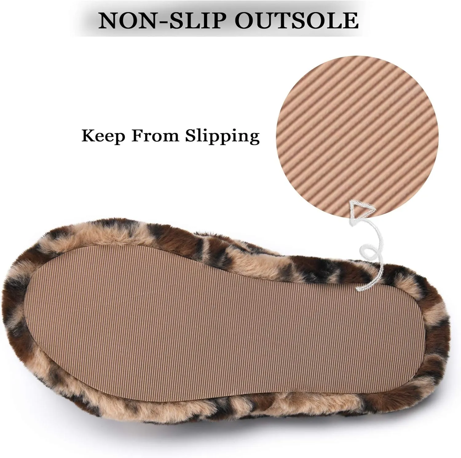 DL Fluffy Womens House Slippers Cross Band Open Toe, Soft Plush Fleece Bedroom Slippers Women Memory Foam, Comfy Fuzzy Slip On Non-Slip Womens Slippers Indoor Leopard Size