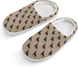 Dog Foot Prints Bones Boys Slippers House Shoes Indoor Comfy Fuzzy Plush Non Slip Slippers 18