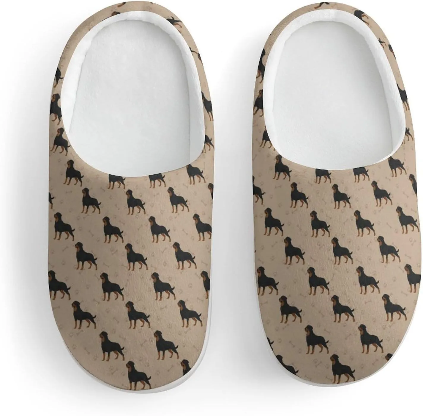 Dog Foot Prints Bones Boys Slippers House Shoes Indoor Comfy Fuzzy Plush Non Slip Slippers 18