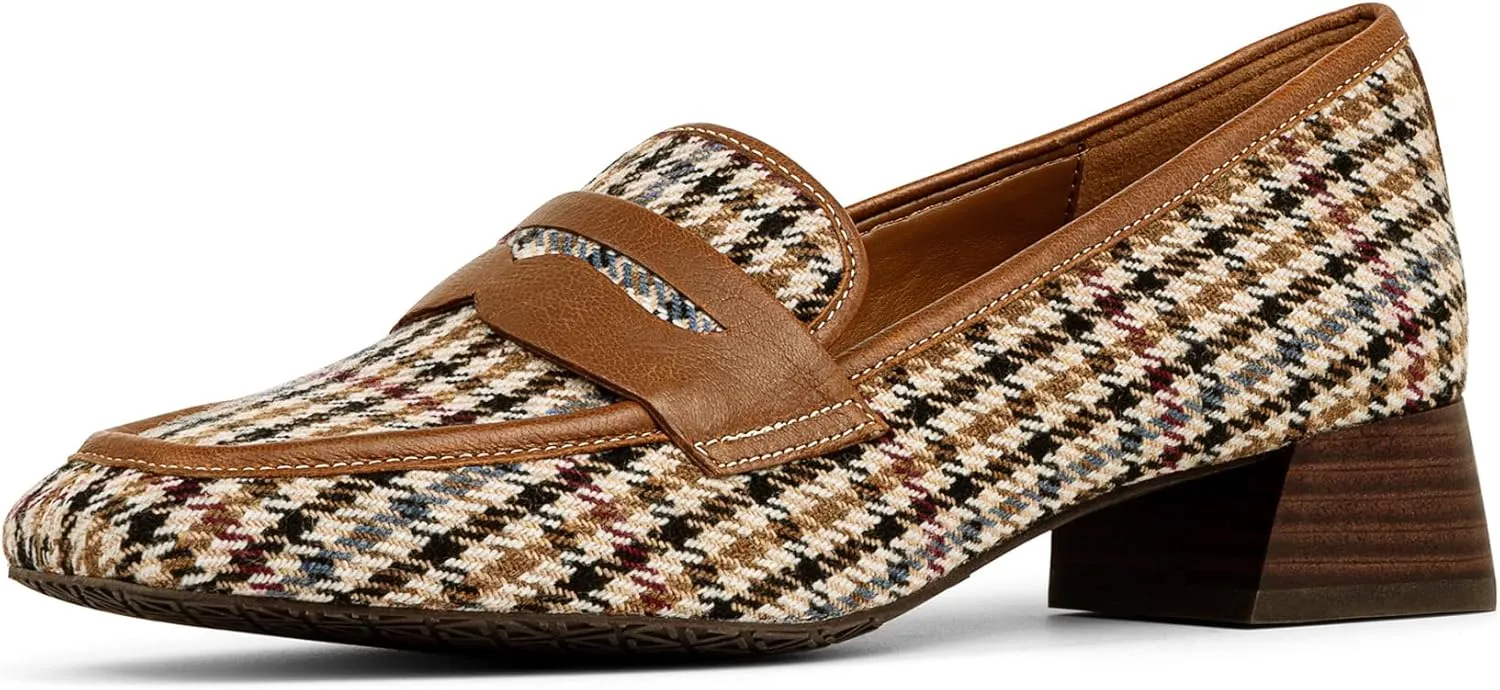 Donald Pliner Women’s Tristina Penny Loafer Heel – 1.3” Block Heel Shoes for Comfort, Slip On Women’s Heels