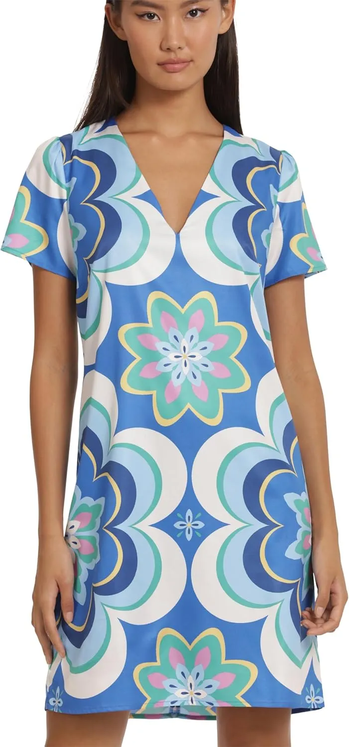 Donna Morgan Women's Sleek V-Neck Shift Dress