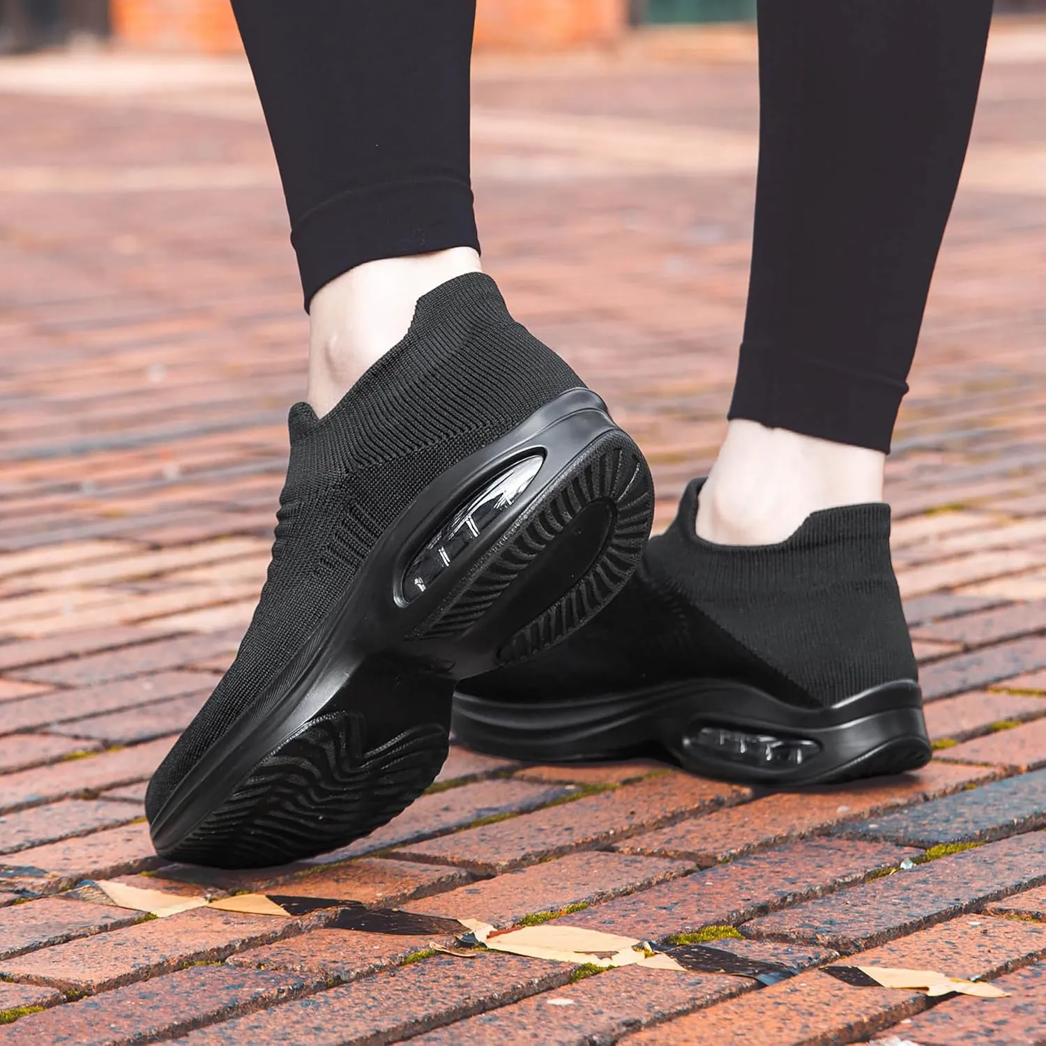 DOUSSPRT Womens Walking Shoes Sock Casual Ladies Fashion Sneakers Comfortable Slip On Air Cushion Platform