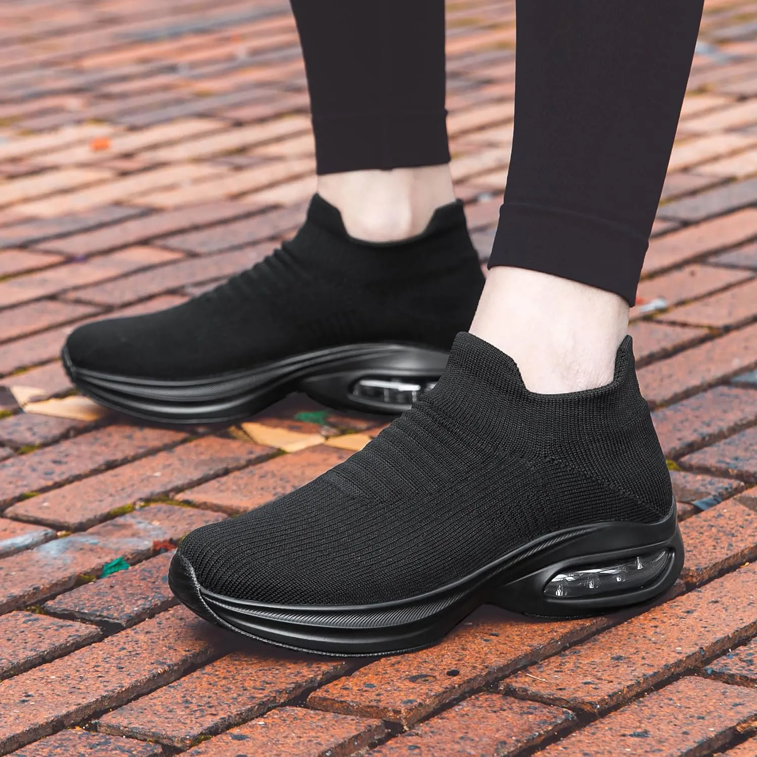 DOUSSPRT Womens Walking Shoes Sock Casual Ladies Fashion Sneakers Comfortable Slip On Air Cushion Platform