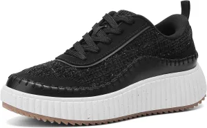 DREAM PAIRS Women Chunky City Tweed Comfortable Casual Platform Fashion Sneaker