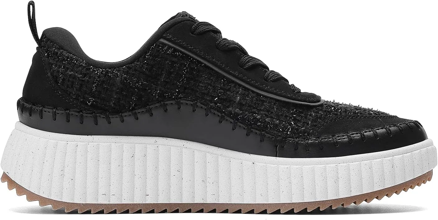 DREAM PAIRS Women Chunky City Tweed Comfortable Casual Platform Fashion Sneaker