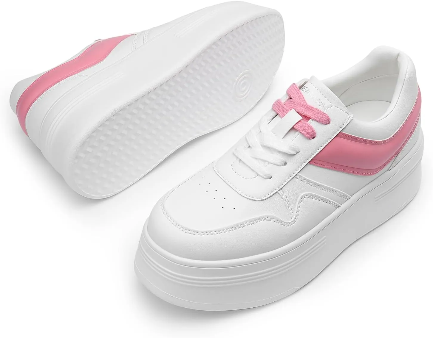 DREAM PAIRS Women Platform High Heel Fashion Sneakers Walking Lace Up Lightweight Stylish Classic Casual Sneaker.