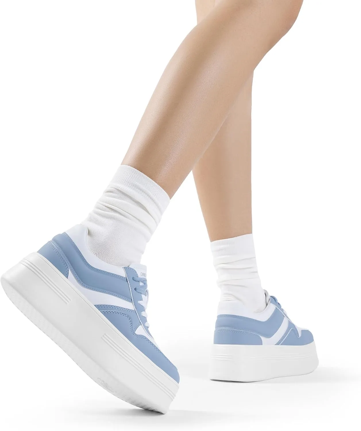 DREAM PAIRS Women Platform High Heel Fashion Sneakers Walking Lace Up Lightweight Stylish Classic Casual Sneaker.