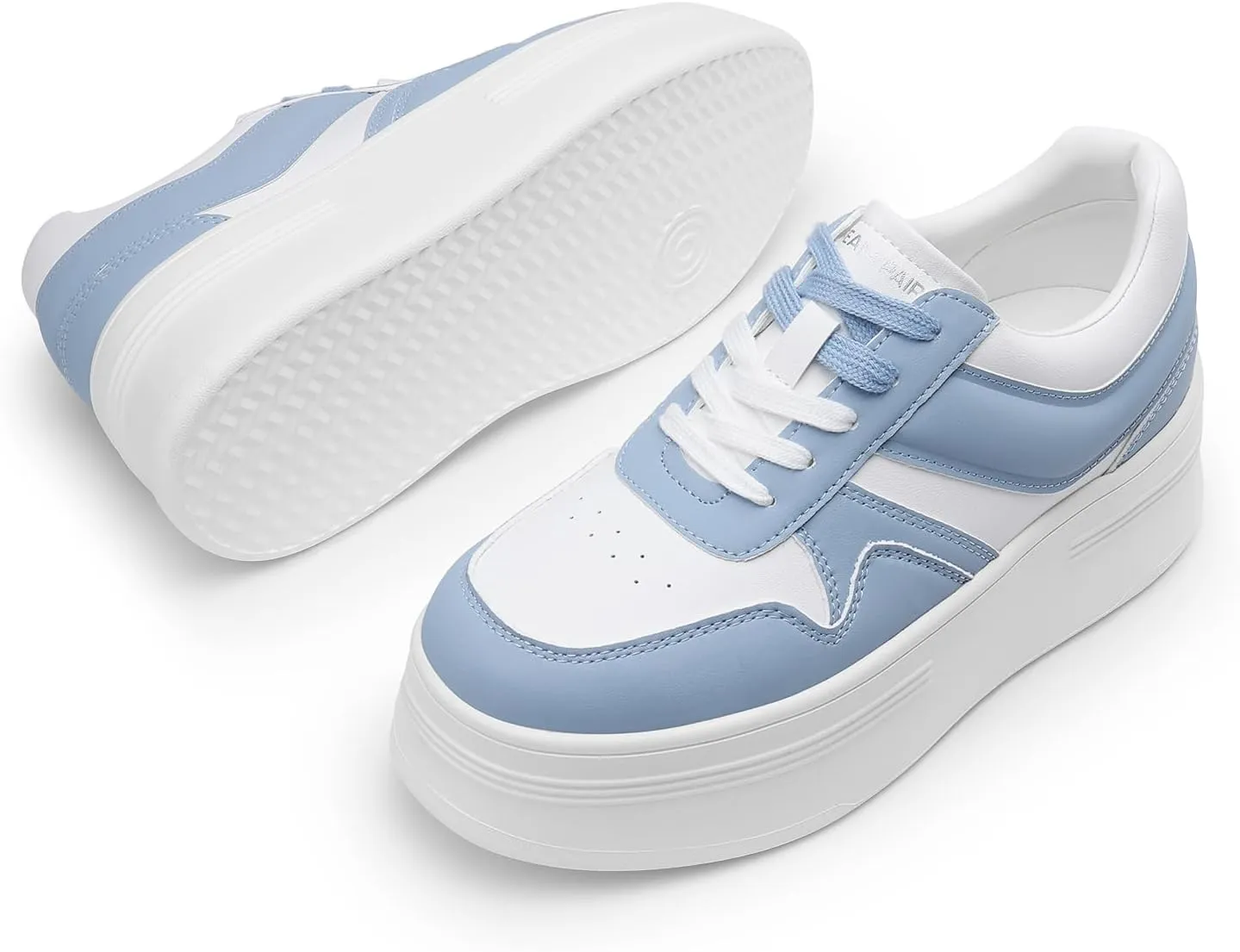 DREAM PAIRS Women Platform High Heel Fashion Sneakers Walking Lace Up Lightweight Stylish Classic Casual Sneaker.